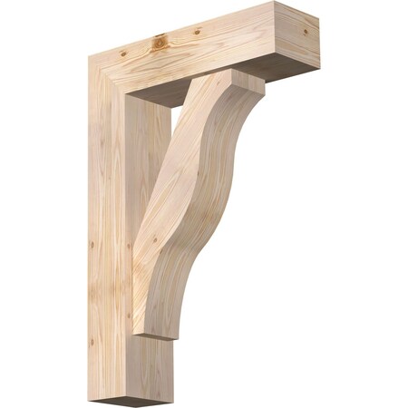 Ekena Millwork Funston Block Smooth Bracket w/ Offset Brace, Douglas Fir, 7 1/2"W x 26"D x 38"H BKT0806X26X38FST05SDF